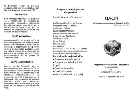 Programa de Autogestión Cooperativa