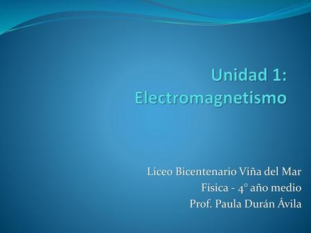 Unidad 1: Electromagnetismo
