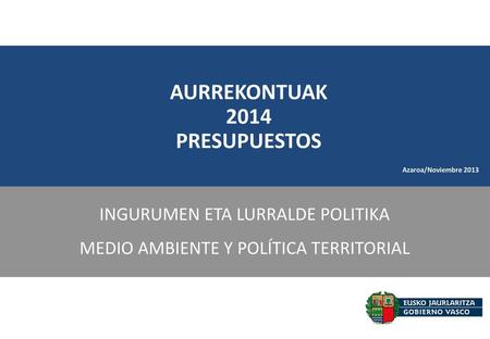 AURREKONTUAK 2014 PRESUPUESTOS