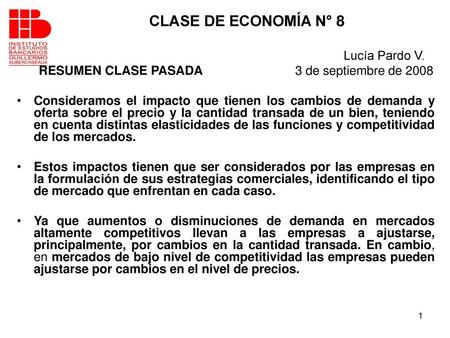 CLASE DE ECONOMÍA N° 8 Lucía Pardo V.