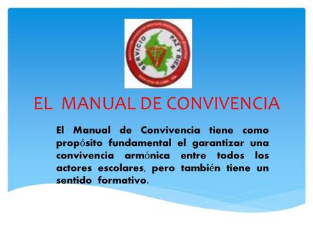 EL MANUAL DE CONVIVENCIA
