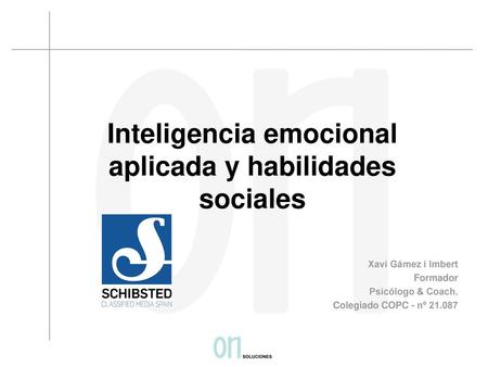 Inteligencia emocional aplicada y habilidades sociales