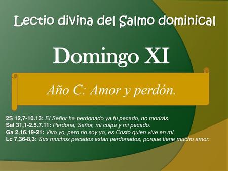 Lectio divina del Salmo dominical