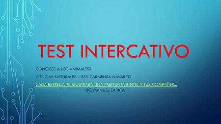 TEST INTERCATIVO Conoces a los animales?