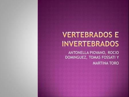 VERTEBRADOS E INVERTEBRADOS