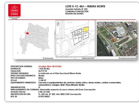 LOTE II-1C-4b1 – RIBERA NORTE Avenida Zañartu N° 555
