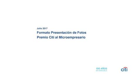 Formato Presentación de Fotos Premio Citi al Microempresario