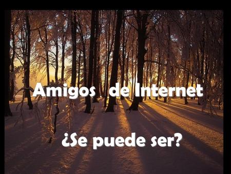 Amigos de Internet ¿Se puede ser?.