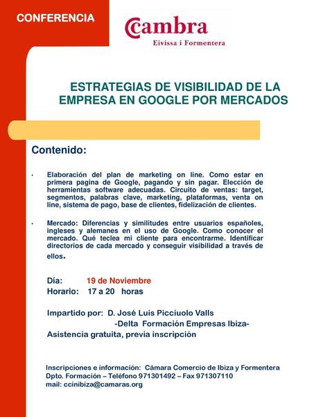 ESTRATEGIAS DE VISIBILIDAD DE LA EMPRESA EN GOOGLE POR MERCADOS