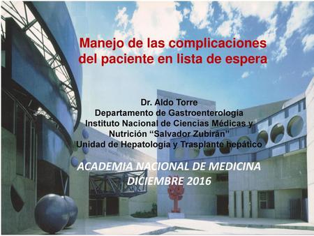 Manejo de las complicaciones del paciente en lista de espera