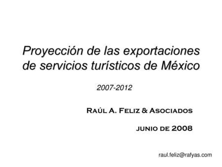 Proyección de las exportaciones de servicios turísticos de México