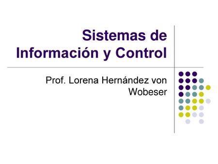 Sistemas de Información y Control