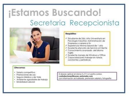 Secretaria Recepcionista