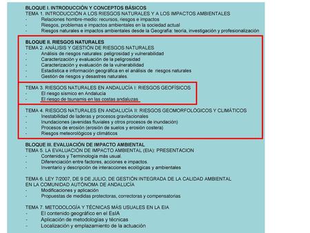El contenido geográfico en el EsIA