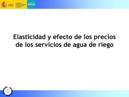 Elasticidad y efecto de los precios de los servicios de agua de riego