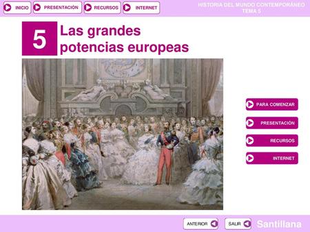 5 Las grandes potencias europeas PARA COMENZAR PRESENTACIÓN RECURSOS