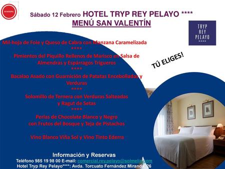 MENÚ SAN VALENTÍN TÚ ELIGES!