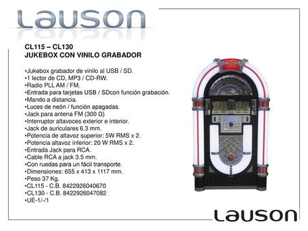 JUKEBOX CON VINILO GRABADOR