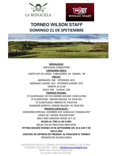 TORNEO WILSON STAFF DOMINGO 21 DE SPETIEMBRE ufhfhfhfhfhhr