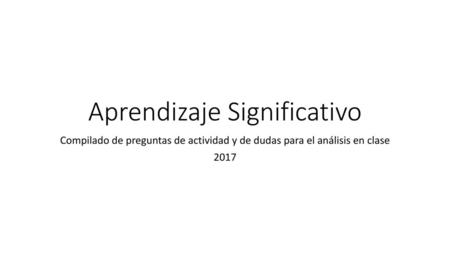 Aprendizaje Significativo