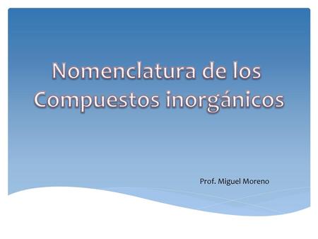 Compuestos inorgánicos