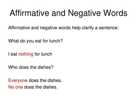 Affirmative and Negative Words