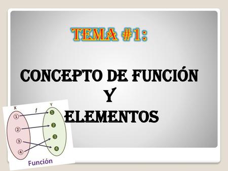 Tema #1: Concepto de Función y elementos.