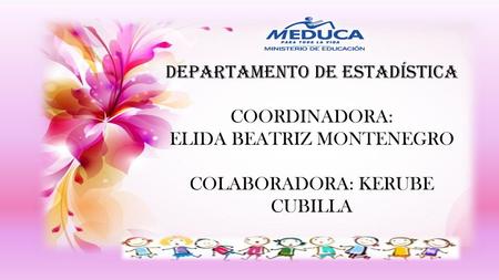 DEPARTAMENTO DE ESTADÍSTICA COORDINADORA: ELIDA BEATRIZ MONTENEGRO