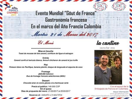 Evento Mundial “Gôut de France” En el marco del Año Francia Colombia