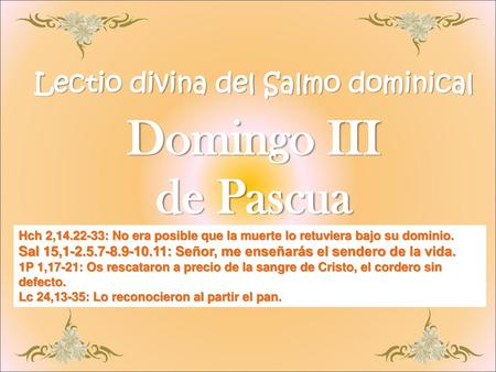 Lectio divina del Salmo dominical