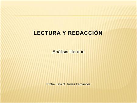 Profra. Lilia G. Torres Fernández