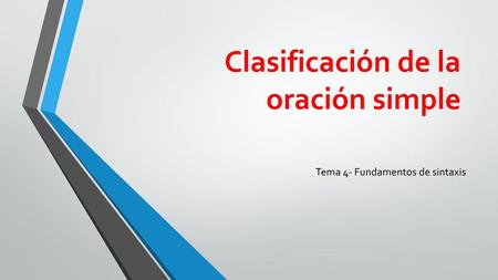 Clasificación de la oración simple