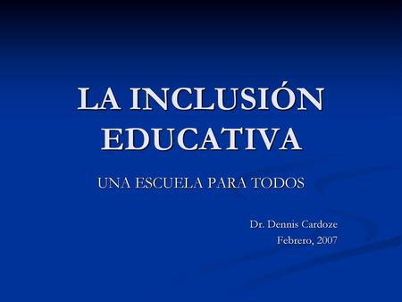 LA INCLUSIÓN EDUCATIVA