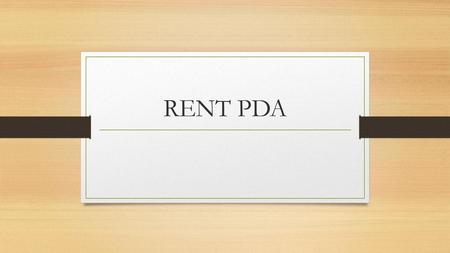 RENT PDA.