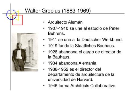 Walter Gropius ( ) Arquitecto Alemán.