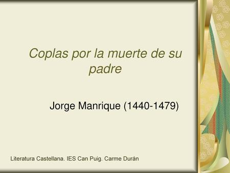 Coplas por la muerte de su padre