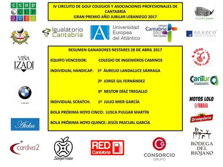 IV CIRCUITO DE GOLF COLEGIOS Y ASOCIACIONES PROFESIONALES DE CANTABRIA