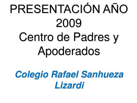 A continuación se presentan Proyectos para desarrollar en este año 2009 algunos de los cuales están en espera de presentación y aprobación de presupuestos.