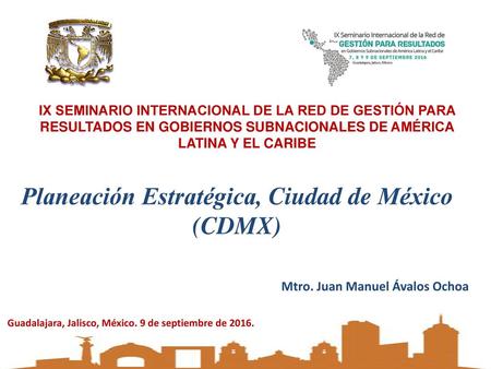 Planeación Estratégica, Ciudad de México (CDMX)