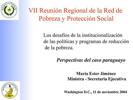 VII Reunión Regional de la Red de Pobreza y Protección Social