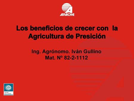 Ing. Agrónomo. Iván Gullino Mat. Nº