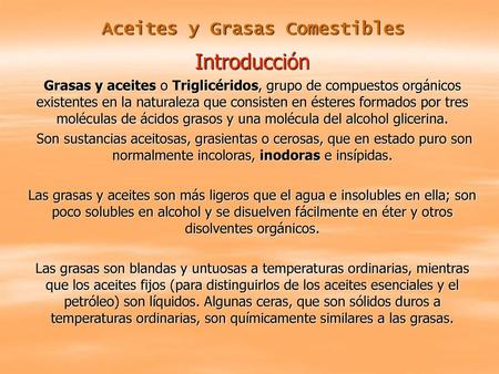 Aceites y Grasas Comestibles