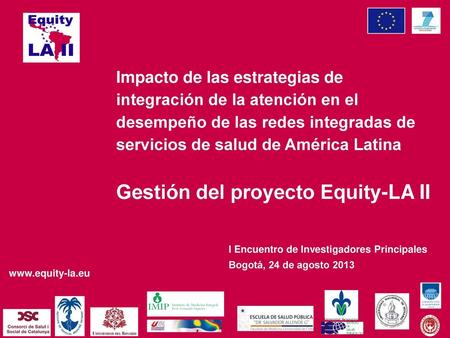 Gestión del proyecto Equity-LA II