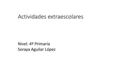 Actividades extraescolares