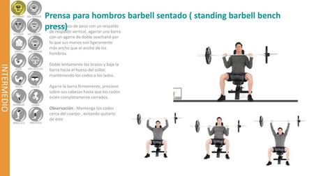 Prensa para hombros barbell sentado ( standing barbell bench press)