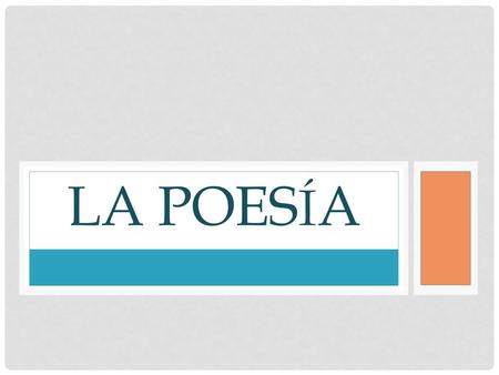La Poesía.