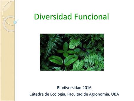 Cátedra de Ecología, Facultad de Agronomía, UBA