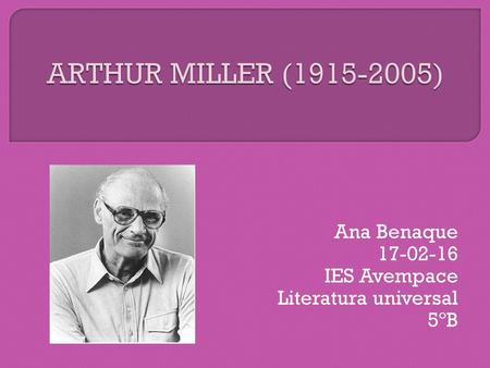 Ana Benaque IES Avempace Literatura universal 5ºB