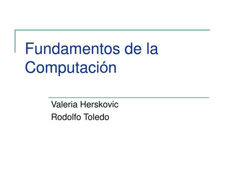Fundamentos de la Computación