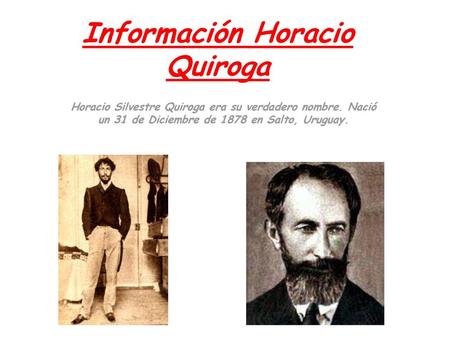 Información Horacio Quiroga